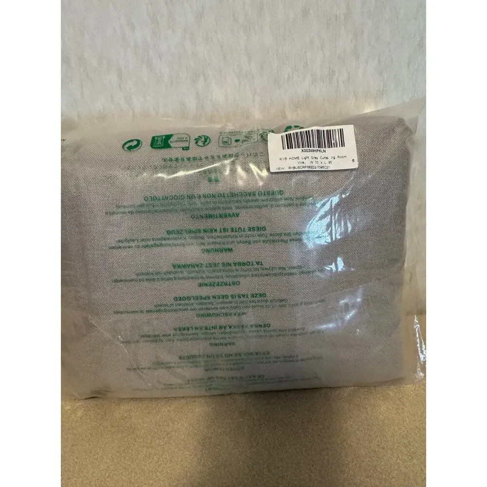 RYB HOME Light Grey Sheer Curtains 70 x 95 Set of 2